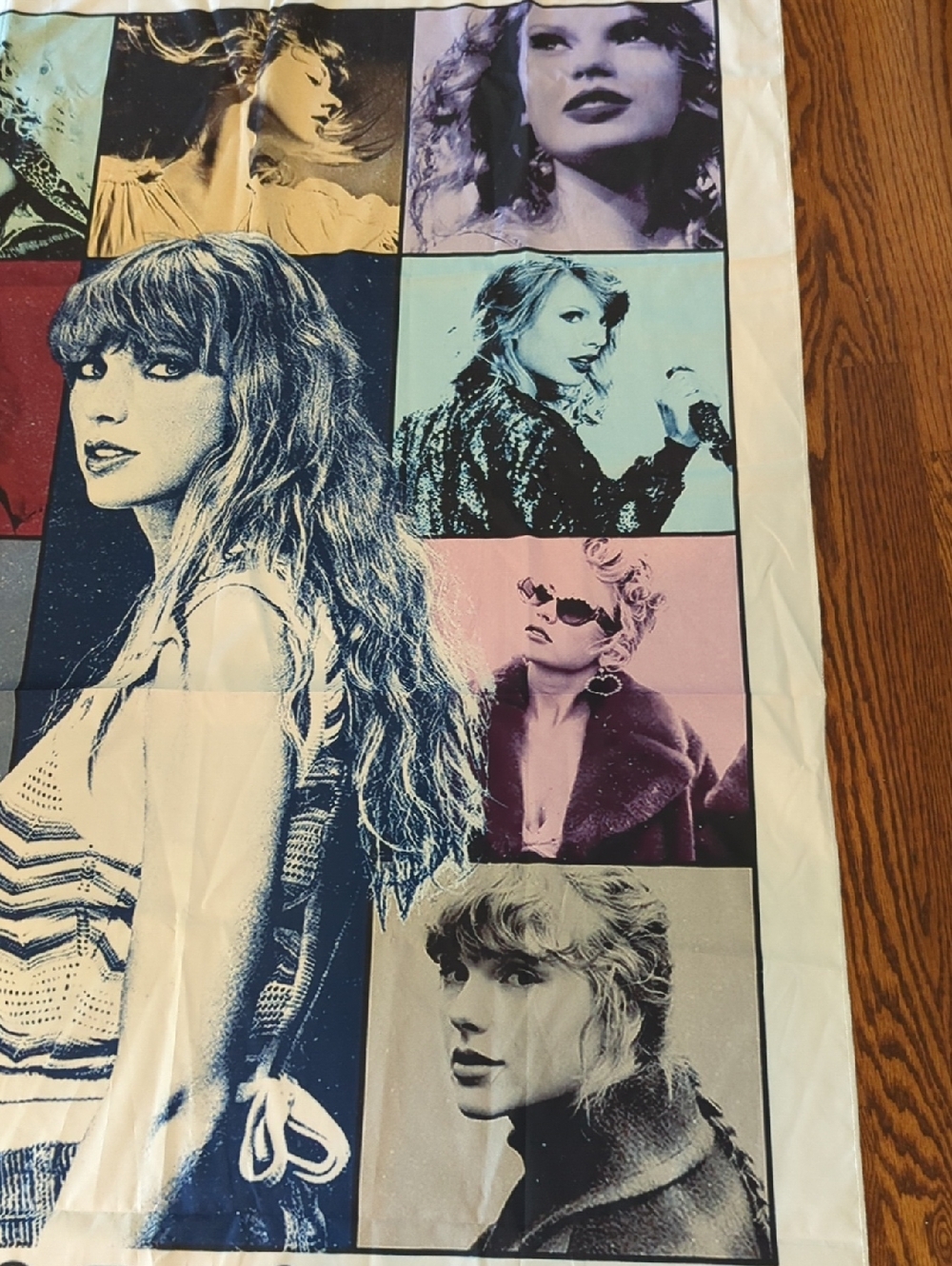 Taylor Swift 'The Eras Tour' Fabric Satin Banner/ Throw Large Multi Color - Picture 5 of 9
